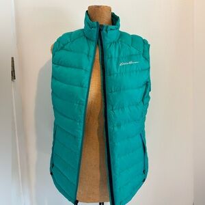 Eddie Bauer teal puffer vest medium